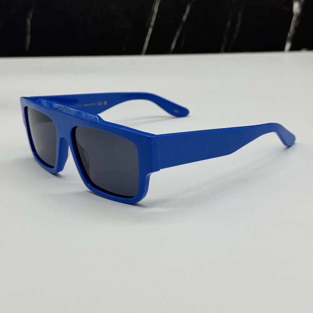 NEW GUCCI GG1460S 008 BLUE SQUARE MEN SUNGLASSES